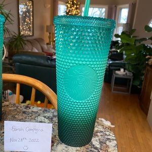 Starbucks green ombré studded venti tumbler